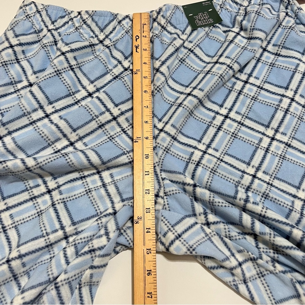 NWT wild fable Women's Microfleece Straight Legs Pajama Pants- Blue Plaid XXL - Picture 8 of 12